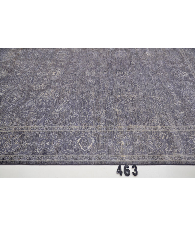 Deep Blue Vintage Hand-Knotted Wool Rug with Detailed Traditional Pattern – 281 x 201 cm – Elegant Heritage Design
