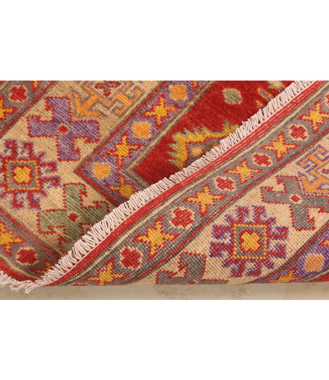152x100cm Handgeknoopte Kazak Afghan Tapijt – Wol & Ambachtelijk