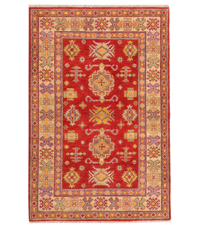 152x100cm Wollteppich Handgeknüpft – Kazak Afghanischer Orientteppich