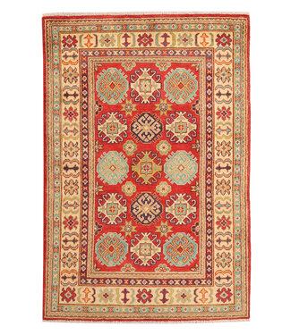 150x99cm Handgeknoopte Kazak Afghan Tapijt – Wol & Ambachtelijk