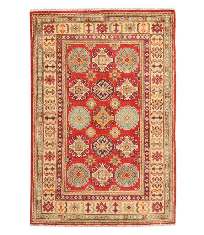 150x99cm Wollteppich Handgeknüpft – Kazak Afghanischer Orientteppich