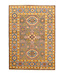 146x104cm Wool Hand-Knotted Kazak Afghan Rug – Authentic Oriental Carpet