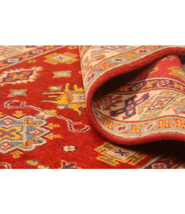 153x100cm Wollteppich Handgeknüpft – Kazak Afghanischer Orientteppich