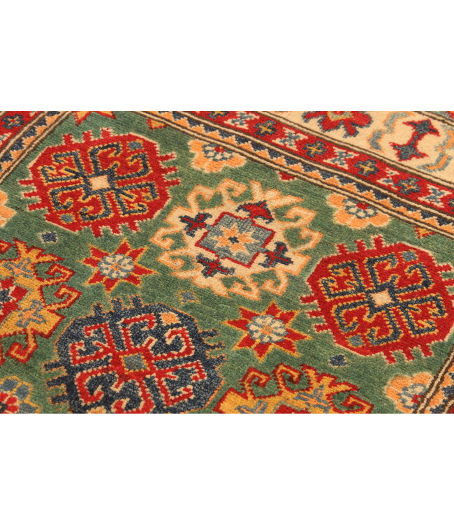 155x99cm Handgeknoopte Kazak Afghan Tapijt – Wol & Ambachtelijk