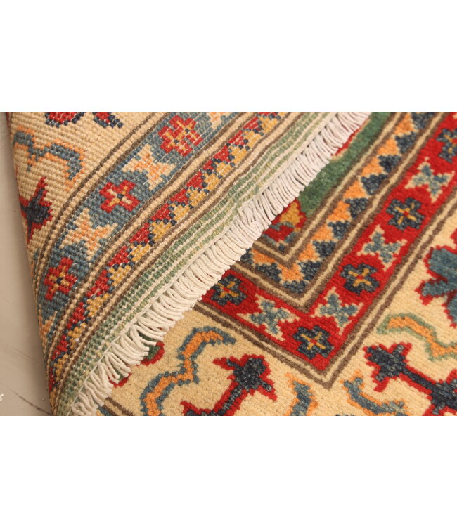 155x99cm Wollteppich Handgeknüpft – Kazak Afghanischer Orientteppich