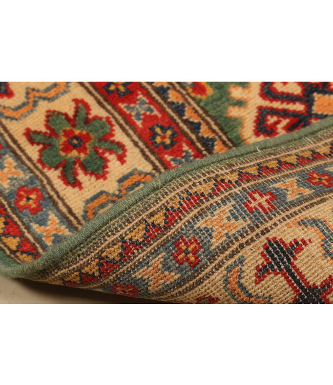 155x99cm Handgeknoopte Kazak Afghan Tapijt – Wol & Ambachtelijk