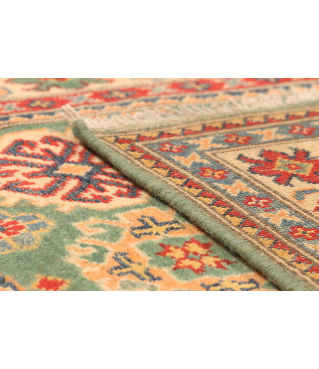 155x99cm Wollteppich Handgeknüpft – Kazak Afghanischer Orientteppich