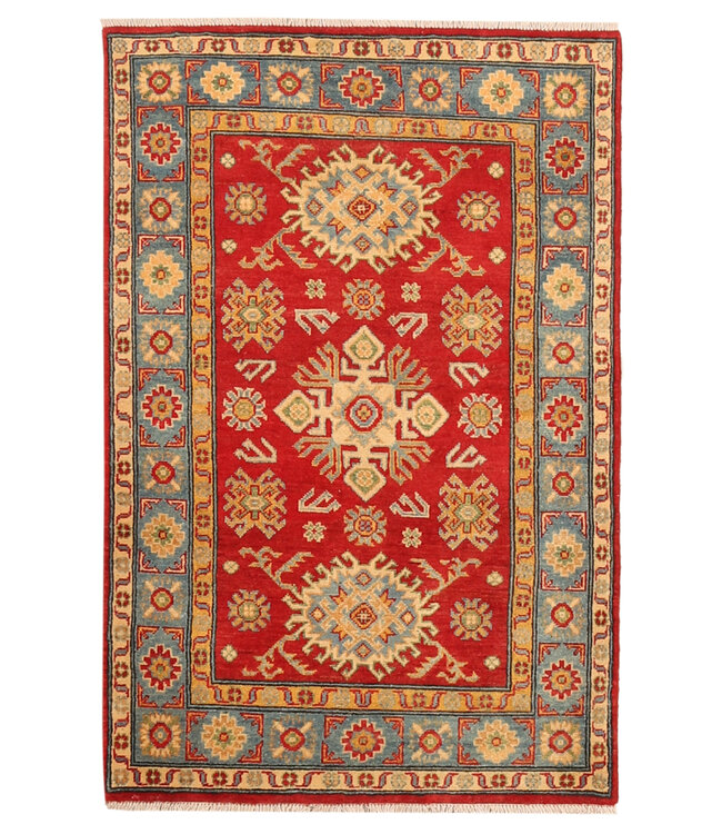 151x96cm Wollteppich Handgeknüpft – Kazak Afghanischer Orientteppich