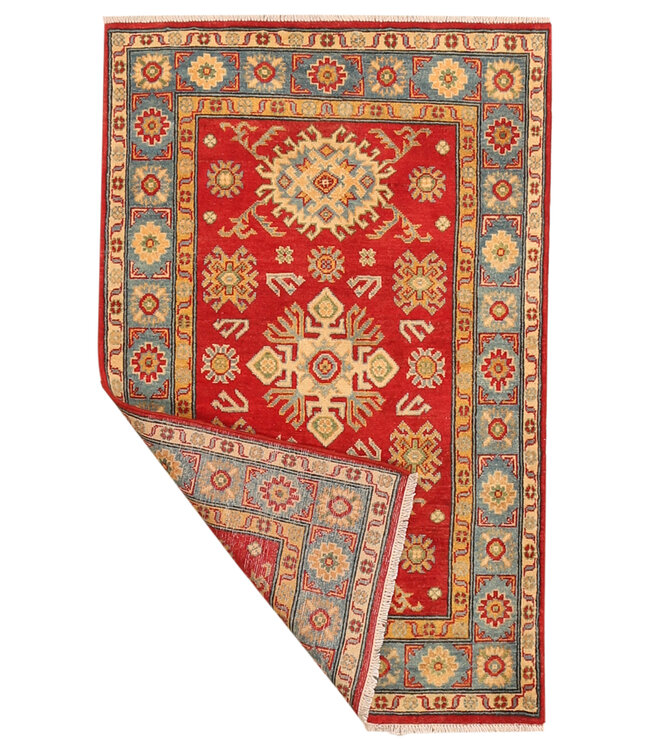 151x96cm Wollteppich Handgeknüpft – Kazak Afghanischer Orientteppich