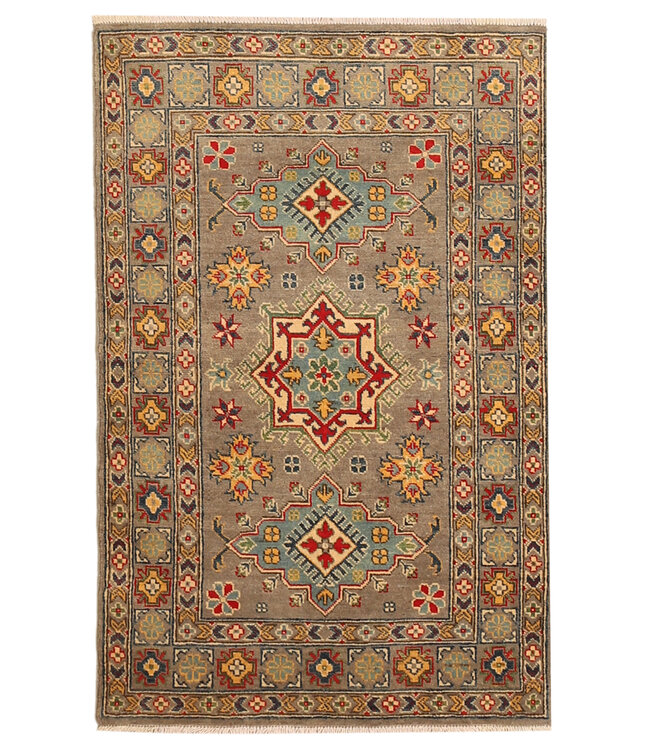 153x97cm Wollteppich Handgeknüpft – Kazak Afghanischer Orientteppich