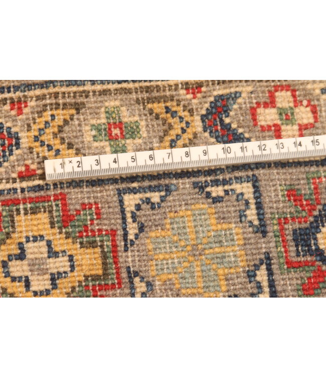 153x97cm Wool Hand-Knotted Kazak Afghan Rug – Authentic Oriental Carpet