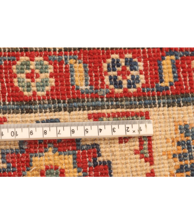 153x98cm Handgeknoopte Kazak Afghan Tapijt – Wol & Ambachtelijk