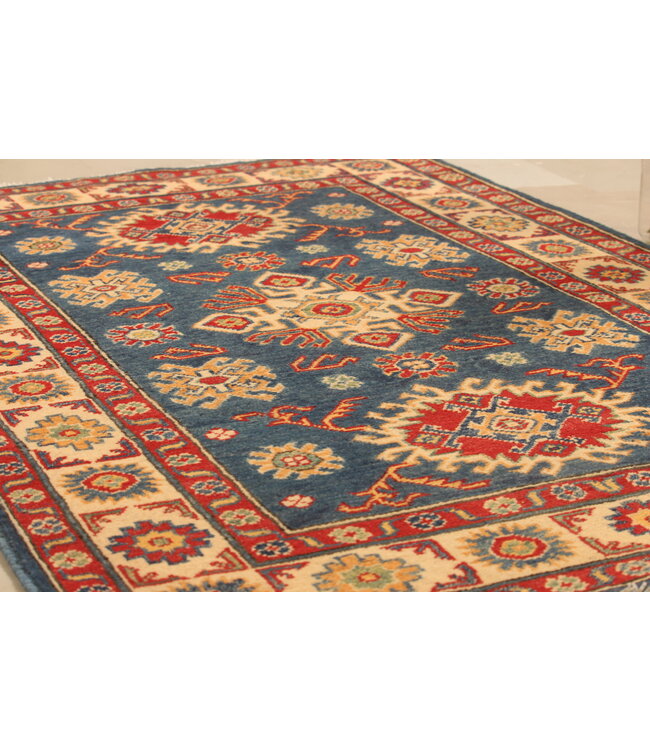 153x98cm Wollteppich Handgeknüpft – Kazak Afghanischer Orientteppich