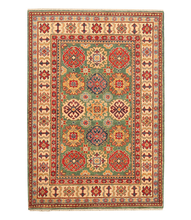 149x102cm Handgeknoopte Kazak Afghan Tapijt – Wol & Ambachtelijk