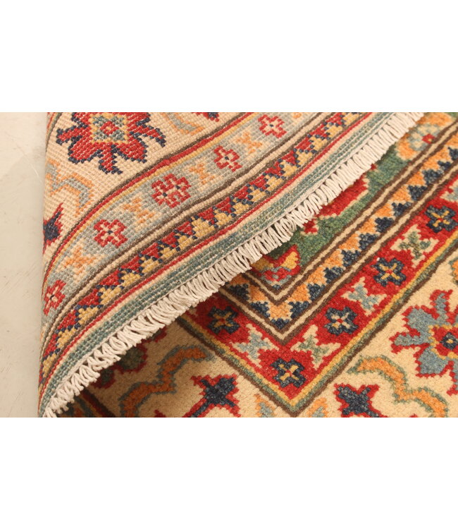 149x102cm Wool Hand-Knotted Kazak Afghan Rug – Authentic Oriental Carpet