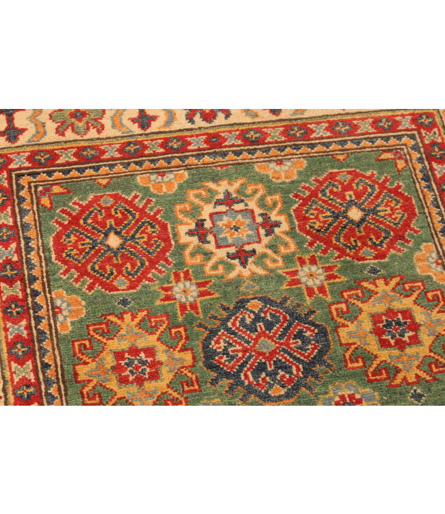 149x102cm Handgeknoopte Kazak Afghan Tapijt – Wol & Ambachtelijk