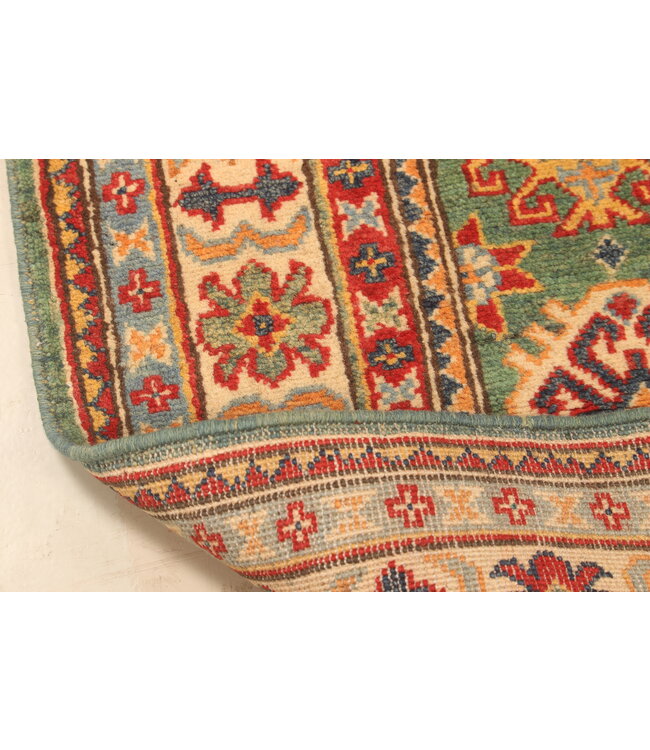 149x102cm Handgeknoopte Kazak Afghan Tapijt – Wol & Ambachtelijk