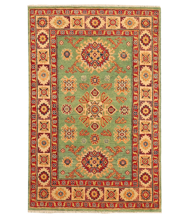 145x95cm Wollteppich Handgeknüpft – Kazak Afghanischer Orientteppich