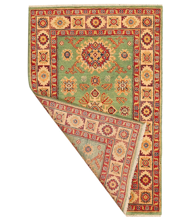 145x95cm Wollteppich Handgeknüpft – Kazak Afghanischer Orientteppich