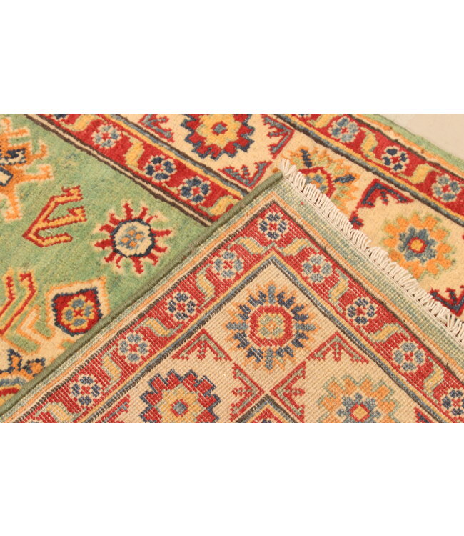 145x95cm Handgeknoopte Kazak Afghan Tapijt – Wol & Ambachtelijk
