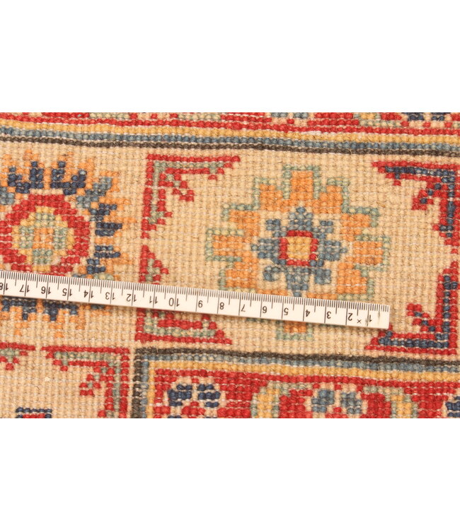 145x95cm Handgeknoopte Kazak Afghan Tapijt – Wol & Ambachtelijk