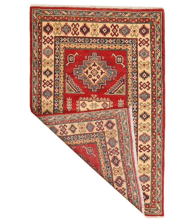 149x96cm Wollteppich Handgeknüpft – Kazak Afghanischer Orientteppich