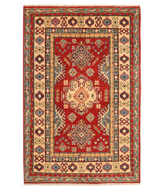 150x100cm Handgeknoopte Kazak Afghan Tapijt – Wol & Ambachtelijk