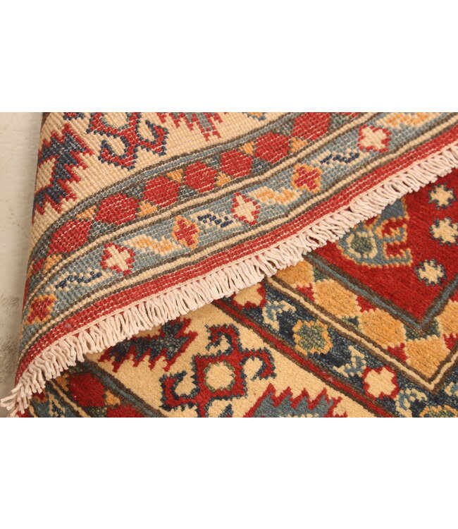 150x100cm Wollteppich Handgeknüpft – Kazak Afghanischer Orientteppich