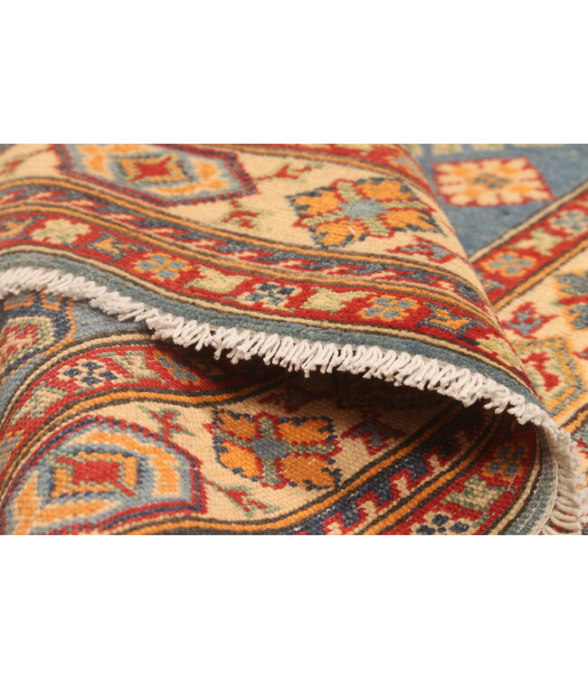 147x100cm Wollteppich Handgeknüpft – Kazak Afghanischer Orientteppich