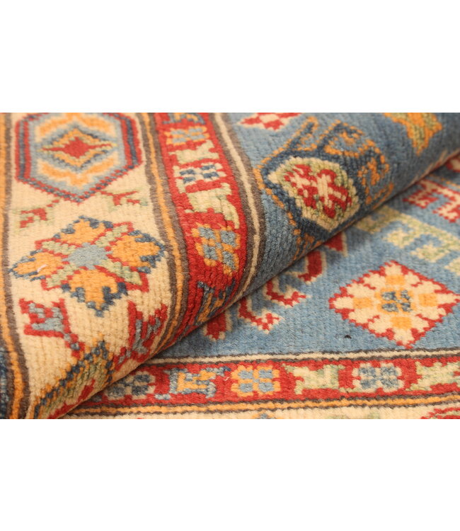 147x100cm Wollteppich Handgeknüpft – Kazak Afghanischer Orientteppich