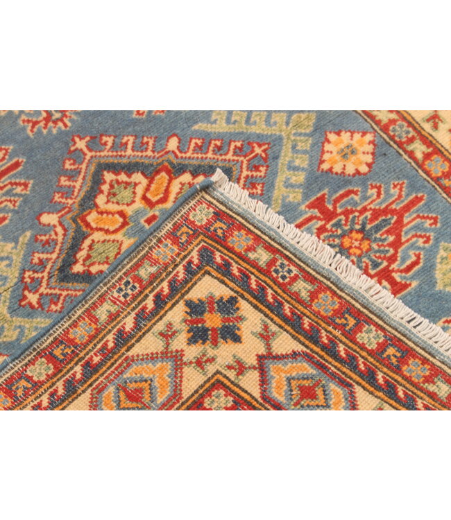147x100cm Handgeknoopte Kazak Afghan Tapijt – Wol & Ambachtelijk
