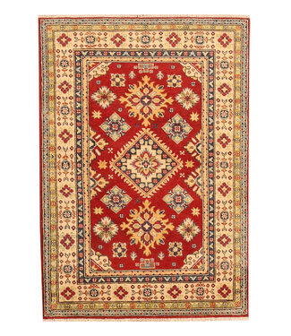 145x101cm Wollteppich Handgeknüpft – Kazak Afghanischer Orientteppich