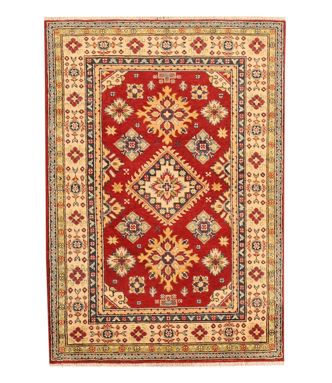 145x101cm Wollteppich Handgeknüpft – Kazak Afghanischer Orientteppich
