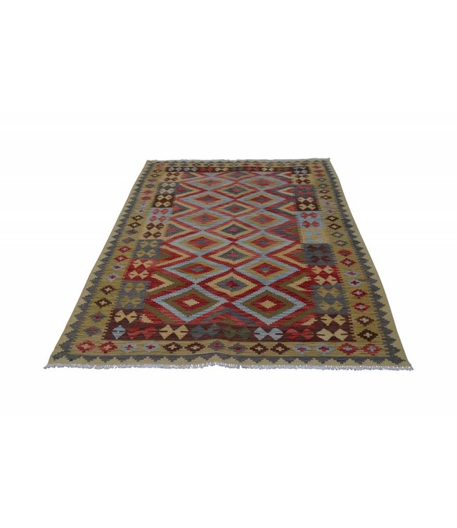 Hand Woven Afghan Wool Kilim Area Rug 238x157 cm