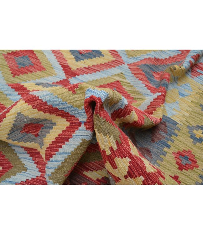 Hand Woven Afghan Wool Kilim Area Rug 238x157 cm