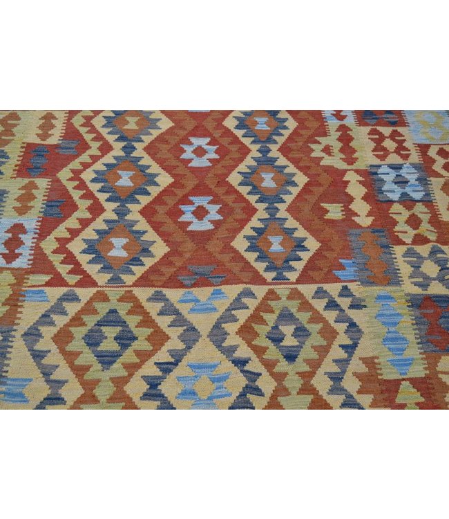Handgewebte Orientalisch Wolle Kelim Teppich 289x198 cm