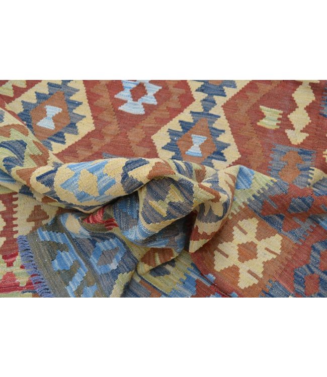 Hand Woven Afghan Wool Kilim Area Rug 289x198 cm