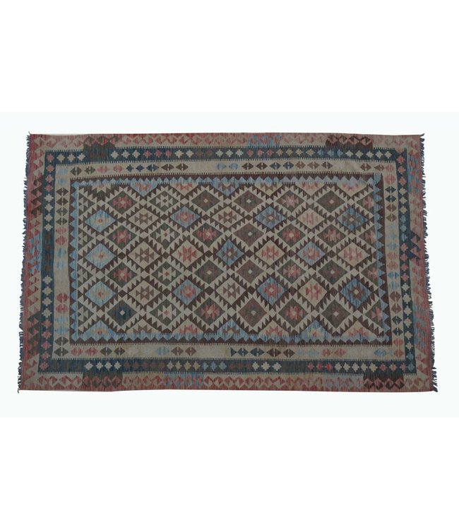 Hand Woven Afghan Wool Kilim Area Rug 303x192 cm