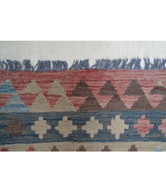 Handgemaakt Oosters Kelim Wol Vloerkleed 303x192 cm