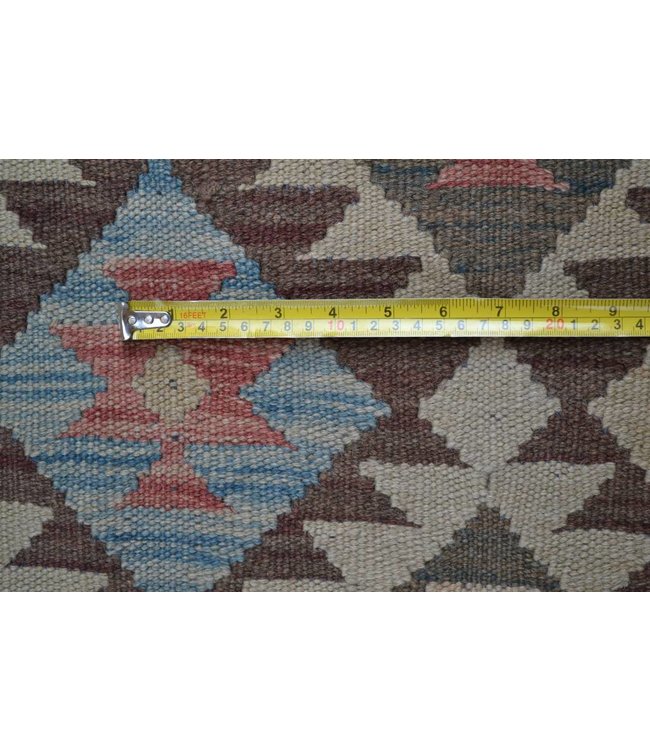 Handgemaakt Oosters Kelim Wol Vloerkleed 303x192 cm