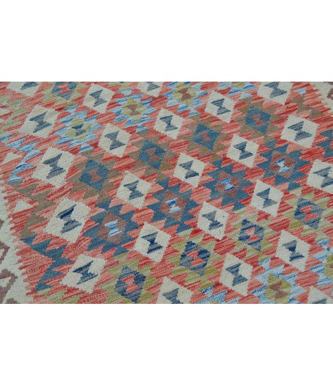 Handgemaakt Oosters Kelim Wol Vloerkleed 311x195 cm