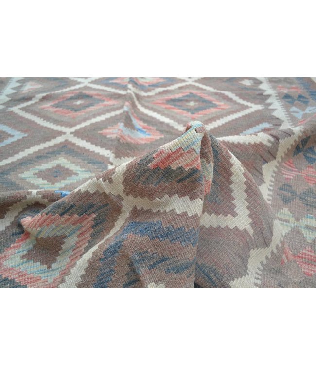 Hand Woven Afghan Wool Kilim Area Rug 241x152 cm