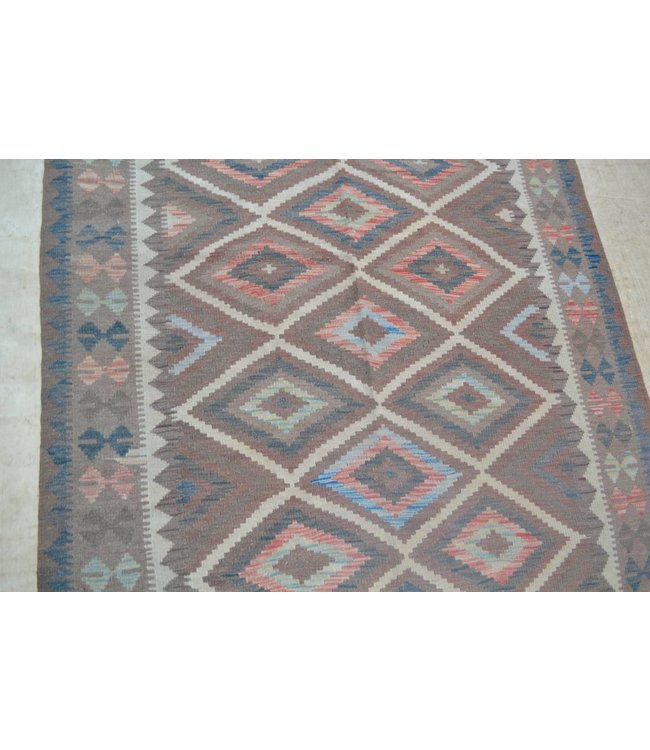 Hand Woven Afghan Wool Kilim Area Rug 241x152 cm