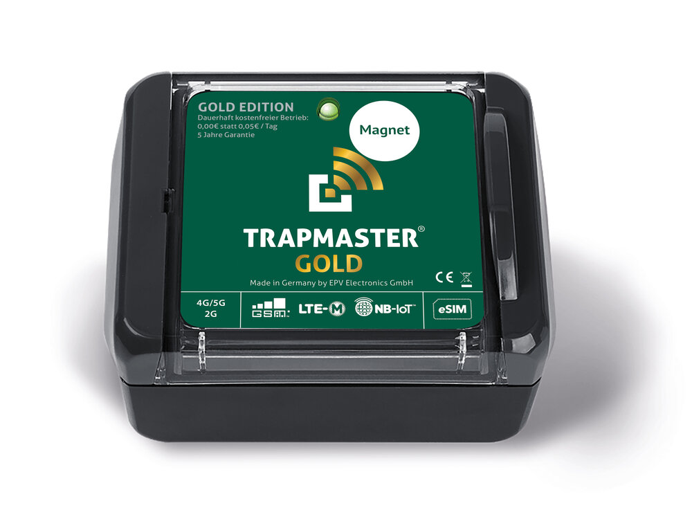 TRAPMASTER GOLD-Edition: 4G/5G Fallenmelder mit lebenslang kostenfreiem Betrieb &  5 Jahren Garantie