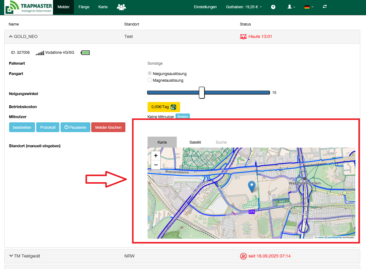 Geo-Position einstellen