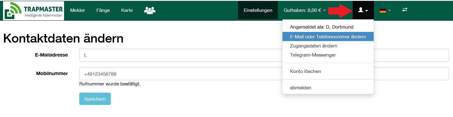 Kontaktdaten ändern
