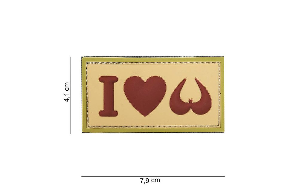 I Love Boobies PVC Patch (Tan)