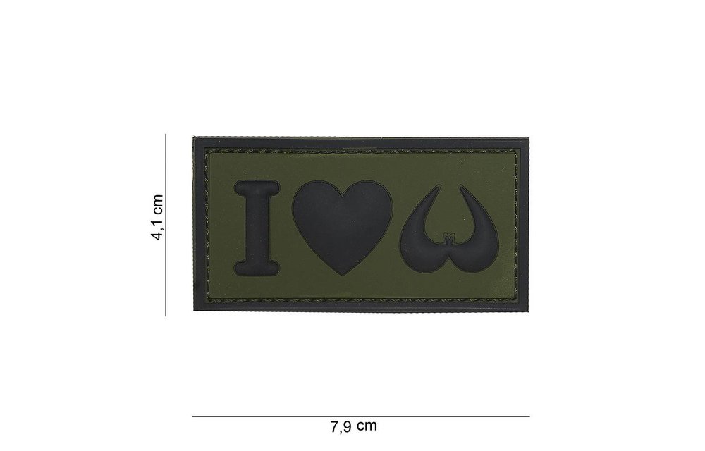 I Love Boobies PVC Patch (Olive Drab)