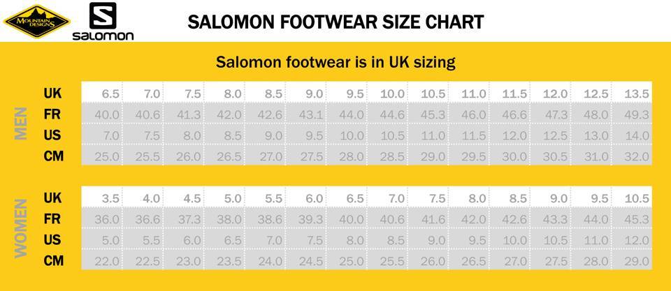 salomon speedcross size guide