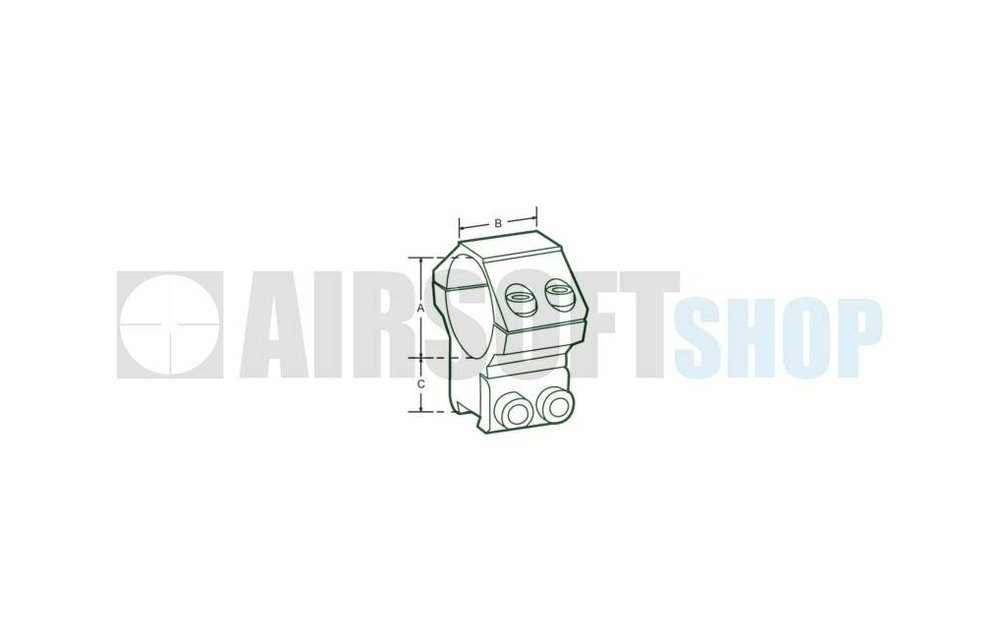 25.4mm Airgun Mount Ring (Medium)